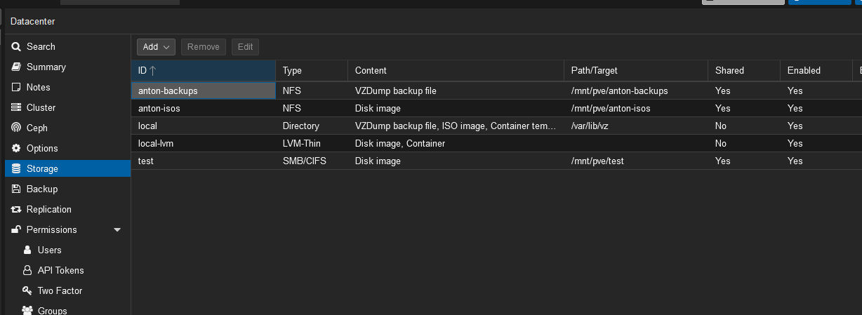 Mounted CIFS/SMB share under Proxmox